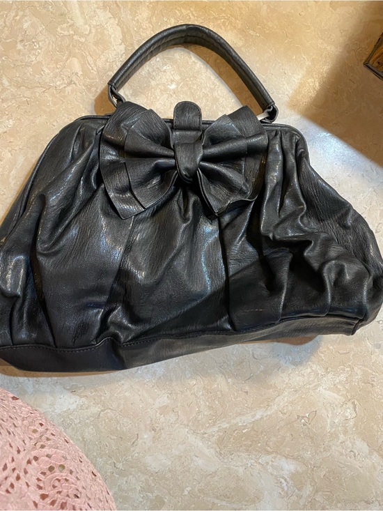 Jessica Simpson Handbags - Jessica Simpson Black Bow Satchel Handbag